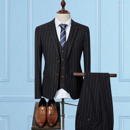 Men's Suits Brand (Jacket Pants Vest) 2023 Good Quality Men's Slim Fit Casual Jacket Wedding For Men 3 Pieces Plus Size
