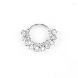 Hoop Earrings CANNER 1 Piece 925 Sterling Silver Earring Zircon Round Nose Ring Piercing Cartilage For Women Jewellery Pendientes