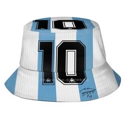 Wide Brim Hats Bucket Hats Maradona Korean Caps Funny Beach Bucket Hats Diego Maradona Argentina Napoli Pele Football Soccer 230210