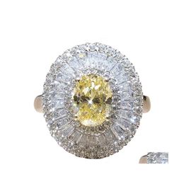 With Side Stones Crystals Rings Sier For Women Wedding Luxury Jewelery Drop Delivery Jewellery Dhsed