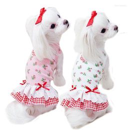 Dog Apparel Clothes Cat Pet Princess Dress Wedding Small Roses Skirt For Puppy Dogs