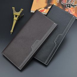 Wallets Male Money Bag Men Long Wallet Casual Coin Bags Multi Card Slots Purse Thin Cell Phone Pocket With Soft Leather Billetera Hombre