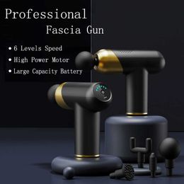 Portable Percussion Fascia Massager Gun Neck Back Body Deep Tissue Muscle Relaxation Pain Relief Fitness Slimming 0209