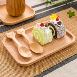 Plates Solid Wood Pan Plate Fruit Dishes Pizza Baking Tray Sushi Snack Serving Japanese Rectangular Kitchen Decoration