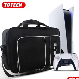 Cases Covers Bags Cases Ers Carrying Case For Ps5 Travel Storage Disc/Digital Edition And Controllers Protective Shoder Game Card Dhtsp