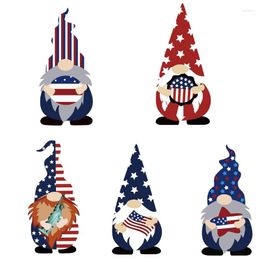 Garden Decorations Independence Day Gnome Statue Acrylic Stakes Ground Insert Art Dwarf Ornaments Outdoor Yard Patio Decor