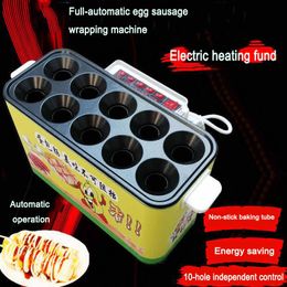 10-Hole Heating Gas Sausage Machine Commercial Egg Sausage Machine Egg Roll Ham Sausage Machine Automatic Egg