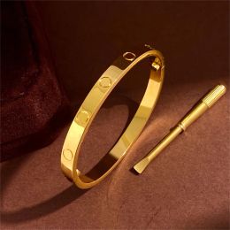 New designer gold chain bracelet luxury screwdriver fashion unisex cuff bracelet 316L stainless steel plated 18K gold jewelry