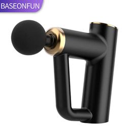 Massage Gun BASEONFUN portable gun is used to relax deep tissue muscle pain of body neck and back relieve the blow pistol massage 0209