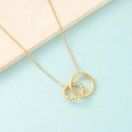 Pendant Necklaces Rumnvnty 1pc Mirror Polish Stainless Steel Hollow Out Ring Circle Necklace Pendants Women Girls Gifts Collarbone Chain