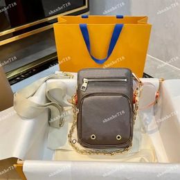 Vintage Vertical Box Trunk Men Women Shoulder Crossbody Bags Utility Phone Bag Designer Luxury Handbags Fold Me Mini Totes Lady Pu341O