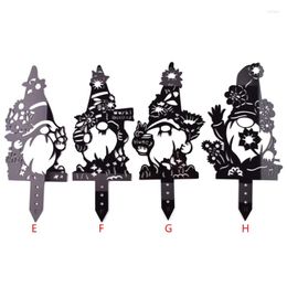 Garden Decorations Acrylic Christmas Gnomes Peep Yard Sign Stakes Silhouette