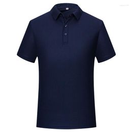 Men's Polos Men's Short Sleeve Polo Shirts Solid Colour Stretch Smooth Breathable Cool Feeling Button Up Summer T-shits Casual Man