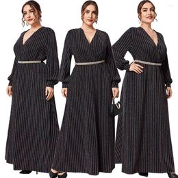 Ethnic Clothing Vintage Elegant WOmen Long Dress Stripes Evening Party Gown Turkey Islamic Muslim Kaftan Dubai Maxi Robe Middle East