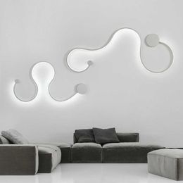 s Modern Minimalist S /W/Line/Shape LED Track Aluminium Aisle Ceiling Background Wall 3 Colour Decorative Light 0209