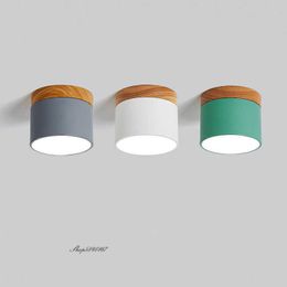 Modern Macaron Led Light Colourful Wood Hanging Ceiling Lamp Lights Living Room Bedroom Decor Loft Stair Lighting 0209