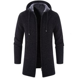 Men's Sweaters Autumn Winter Cashmere Fashion Solid Colour Cardigan Chenille Outer Sweater Coat Windbreaker Plus Size 230209