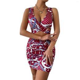 Work Dresses Summer Style Skirt Women's Dress With Buttock Strap Printed Medium Length Tight Fitting Woman