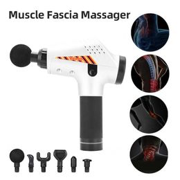 LCD Display Handheld Profession Massage Body Muscle Deep Percussion Fascia Guns for Pain Relief With 6 Heads 0209