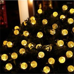 Strings 100LEDs 12m Crystal Ball Solar Light Outdoor IP65 Waterproof String Fairy Lamps Garden Garlands Christmas Decoration