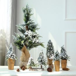 Christmas Decorations Artificial Tree Table Xmas Miniature Festival House Room Desktop Ornaments Gifts