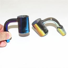 Hookahs Electroplate Quartz Banger Nail 10mm 14mm 18mm Male Female 45 90 Degrees For Glass Bong Dab Rigs Ash Catchers