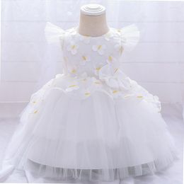 Clothing Sets 2023 Summer One-year-old Lace Baby Dresses Bowknot Little Girl Cake Princess For Girls 0-5 Year