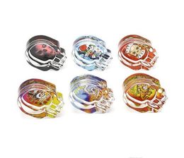 Household office personalized glass ashtray skull shape baked flower thickened transparent glass ashtray