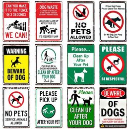 Pets on premises art painting Beware Of Dogs Metal Sign Plaque Metal Vintage Decor Pub Bar Decoration Pet Tin Sign Plates Warning Poster Home Decor Size 30X20 w02