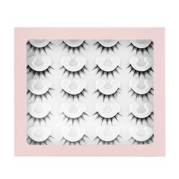 10 Pairs Natural Lash Extensions Short 3D False Eyelashes Curl Soft Wispy Faux Mink Lashes Makeup