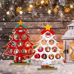 Christmas Decorations 2023 Xmas Tree Hole Trees Ornament Craft Children Diy Handmade Scene Layout