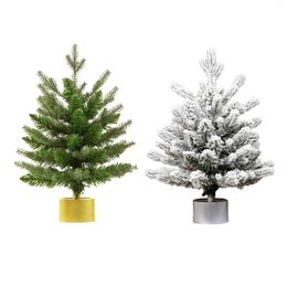 Christmas Decorations Artificial Mini Tree Birthday Gift Art Rotating Xmas For Indoor Living Room Party Festival Tabletop Decor