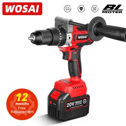 Electric Drill WOSAI MTSeries 125Nm 20V Brushless Electric Drill 13mm Cordless Drill Hammer Liion Battery Electric Power Screwdriver 230210