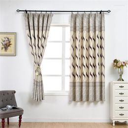 Curtain Nordic Style Short Blackout Curtains For Living Room Bedroom Kitchen Stripe Design Window Drapes