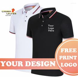 Women's Polos Summer Polo Shirt Women Short-sleeved Casual Slim Custom Print Brand Logo Text Couples Men Outdoor Tops Plus Size 4XL
