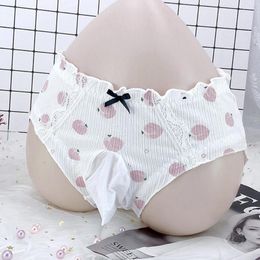 Underpants Open/Close Elephant Nose Briefs Sexy Underwear JJ Penis Sheath Men Sissy Pouch Panties Women Lace Bow Printed Low Rise Knickers