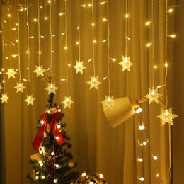 Strings LED Snowflake Curtain Lights Indoor Waterfall Fairy String Light Bedroom Flashing Lamps Decoration For Wedding Christmas