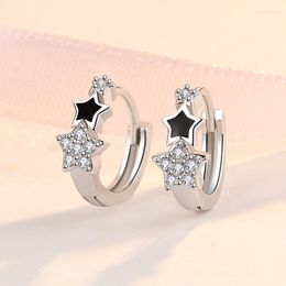 Pendant Necklaces Fashion Silver Colour Crystal Star Stud Earring For Women Girls Party Wedding Jewellery Pendientes Accessories Eh909