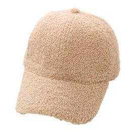 Ball Caps Plain Warm Poly Fleece Women Winter Baseball Cap Cute Hat for Ladies Khaki Pink Beige Black Grey Brown White G230209