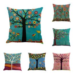 Pillow GY0651 Draw Trees Pattern Case (No Filling) 1PC Polyester Home Decor Bedroom Decorative Sofa Car Throw Pillows