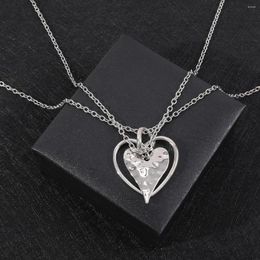 Pendant Necklaces MakersLand Alloy Love For Woman Man Girl Boys Heart Necklace Couple Sweater Chain Valentine's Day Gift