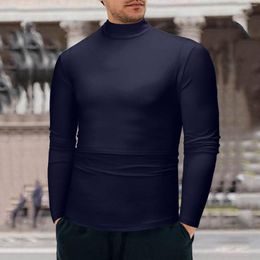 Men's T Shirts Male Winter Warm Low Collar Fashion Thermal Underwear Men Basic Plain Shirt Blouse Sports Sportswear Camisetas Hombre Tees