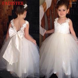 Girl Dresses Lace Appliques Flower Princess Birthday Party Dress First Communion Wedding For Girls Vestido