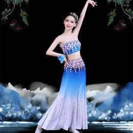 Stage Wear Peacock Belly Dance Costume For Women Chinese Folk Costumes Minority National