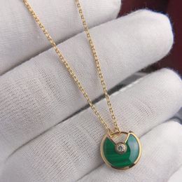 Colares amuleto legers 925 prata esterlina banhado a ouro 18k pedras naturais mais altas qualidades pingente colar estilo clássico