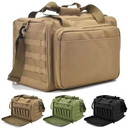 Outdoor Bags Tactical Range Molle System 600D Waterproof Gun Shooting Pistol Case Pack Khaki Hunting Accessories Tools Sling Camping 230210