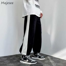 Men's Pants Men Sweatpants Korean Style Chic Casual Loose All-match Autumn New Warm Students Popular Bottoms Patchwork Design Retro Harajuku Y2302