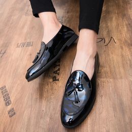 mens shoes Men Business Driving Shoes Handmade Tassel Loafers chaussure Party Flats mens shoes