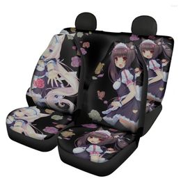 Car Seat Covers S Anime Nekopara Design Universal Front/Back Comfortable Interior Full Set For SUV