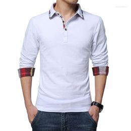 Men's Polos Casual Cotton Polo Shirt Men Spring Solid Long Sleeve Shirts Camisa Masculino Large Size 4xl 5xl